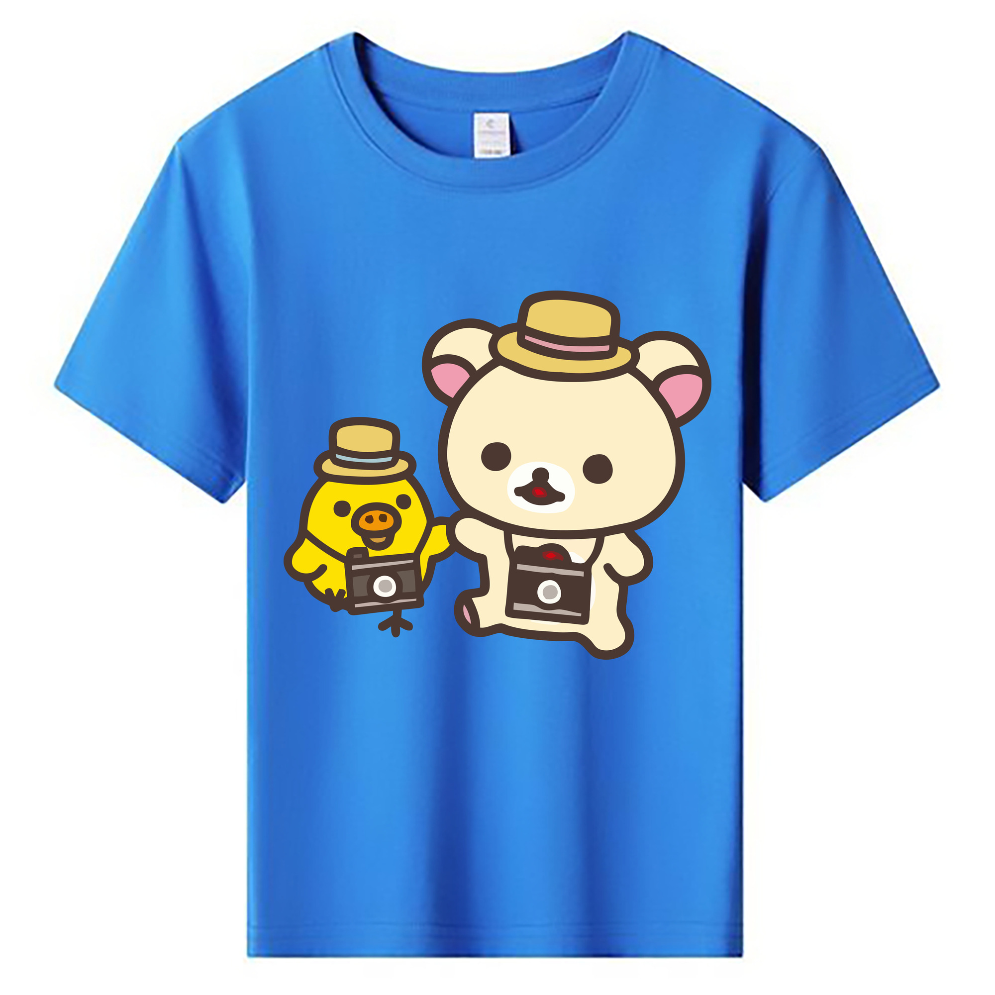 （画像用） リラックマ リラックマ キイロイトリ Rilakkuma Korilakkuma Kiiroitori 綿100％キッズTシャツ（フロントプリント）